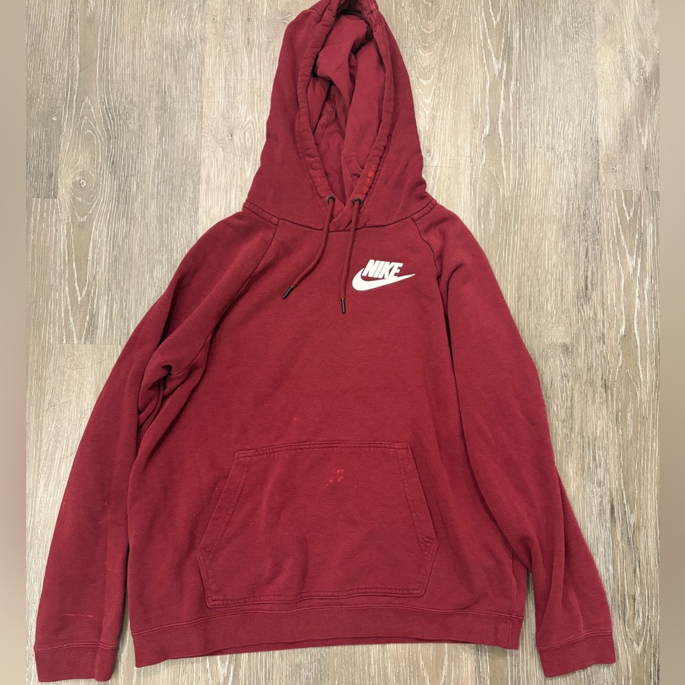Nike Men's Red Hooded Sweatshirt